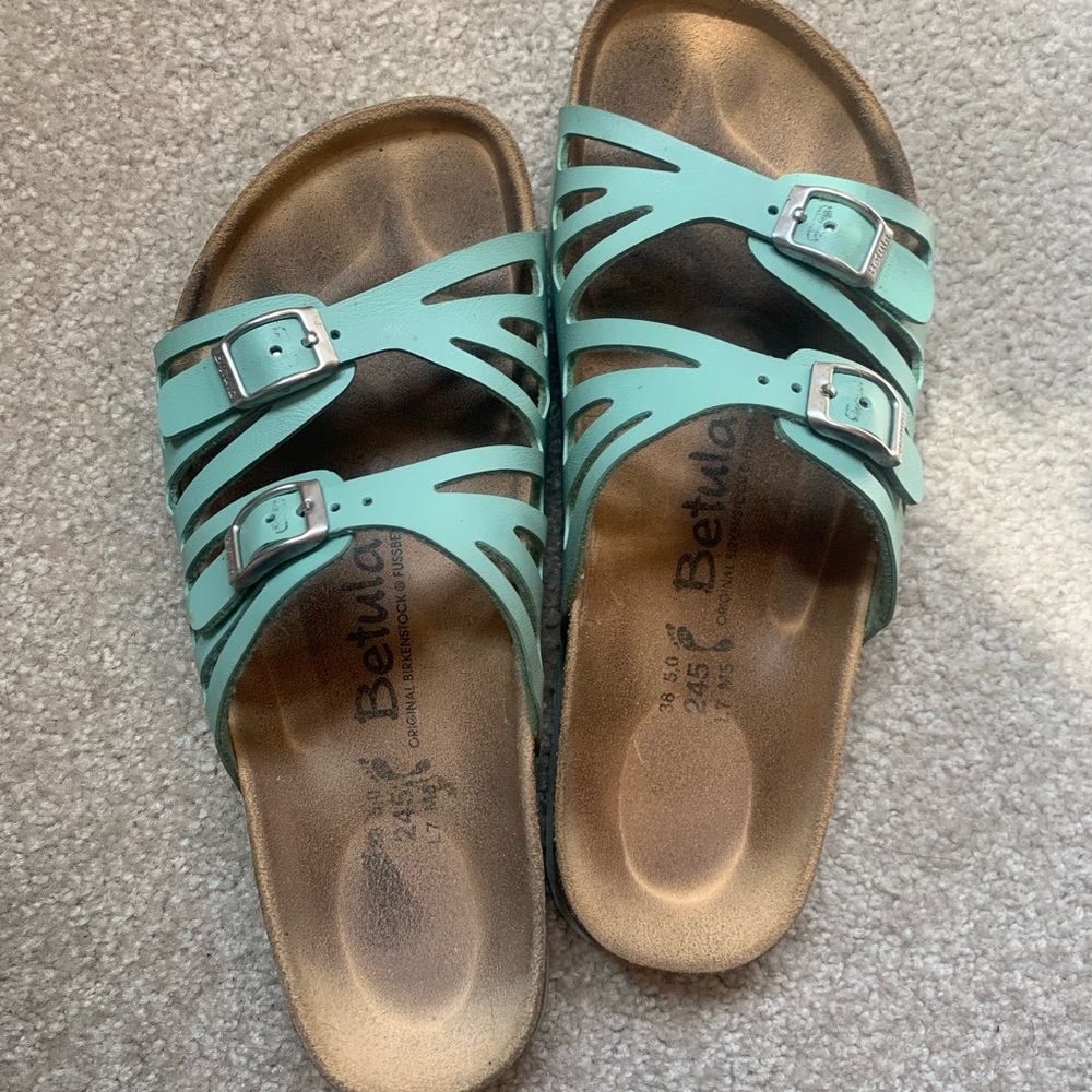 Birkenstock Betula EU Size 38 US/Canada Size 7 Women's Slide Sandals mint green